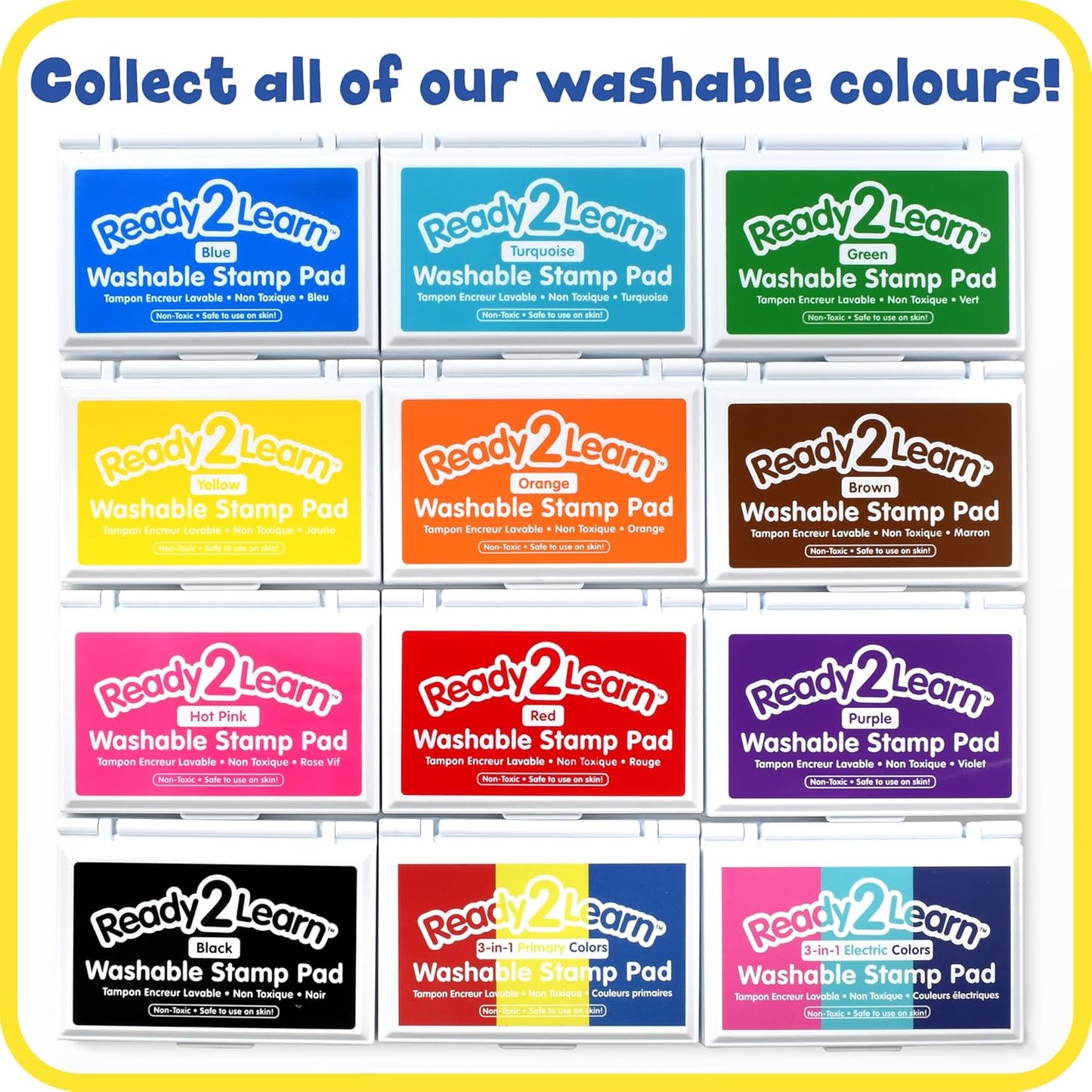 READY 2 LEARN Washable Stamp Pad - Black, Non-Toxic, Fade Resistant