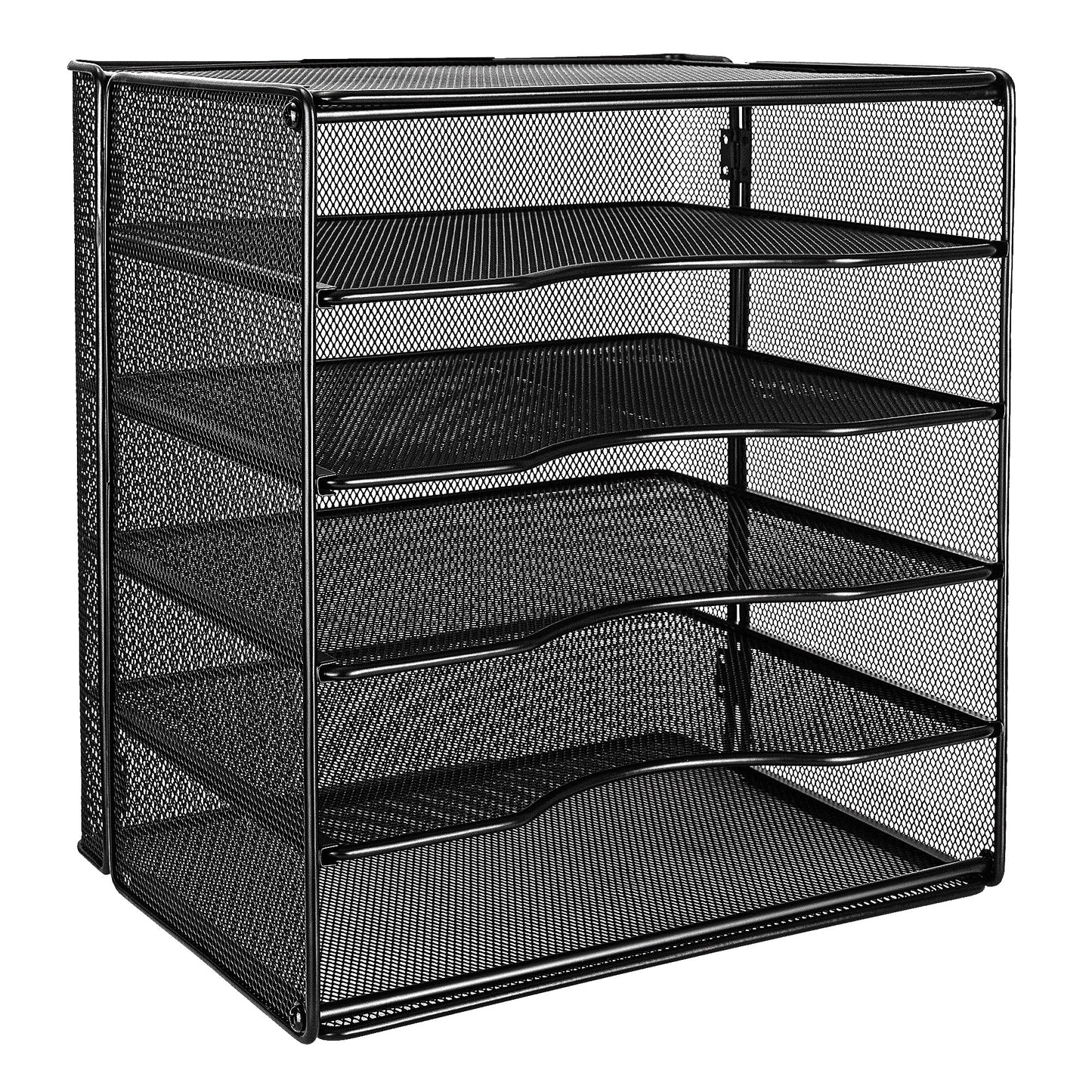 Rectangular Stackable Office Letter Trays - Pack of 2, Black-CentralDepot247