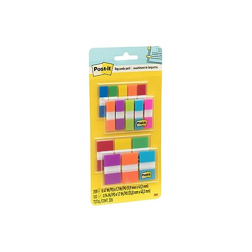Post-it Flags Combo Pack - 4 Dispensers, Assorted Colors, 320 Flags