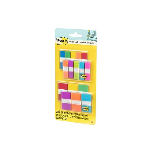 Post-it Flags Combo Pack - 4 Dispensers, Assorted Colors, 320 Flags