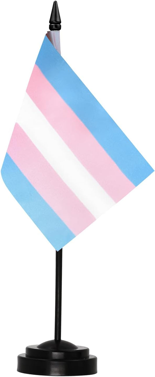 Transgender Pride Deluxe Desk Flag Set - 6x4 Inch Mini Flag-CentralDepot247