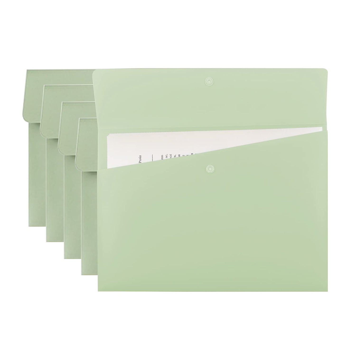 Poly File Folders, Letter Size Document Holders, Pack of 5 - Pastel Pink