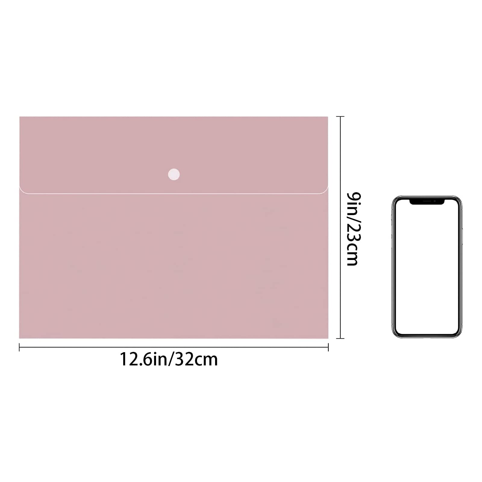 Poly File Folders, Letter Size Document Holders, Pack of 5 - Pastel Pink