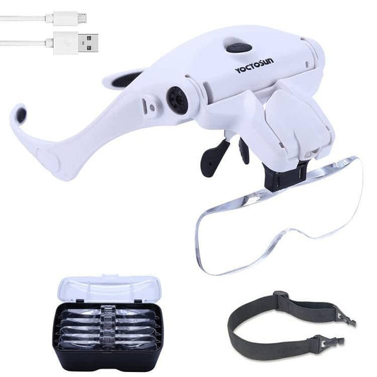 Rechargeable LED Head Magnifier with Interchangeable Loupe Light-CentralDepot247