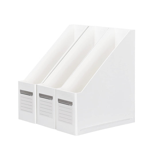 Red Magazine Holder, Cardboard File Organizer (Pack of 3)