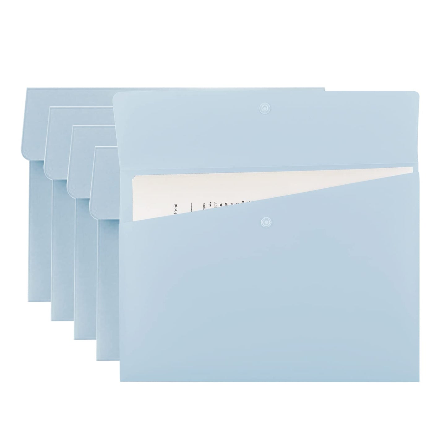 Poly File Folders, Letter Size Document Holders, Pack of 5 - Pastel Pink