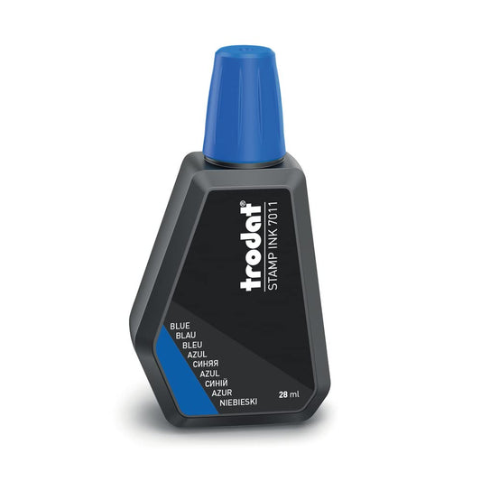 Standard Stamp Ink Refill – Water-Based, Fade-Resistant – Blue, 28ml