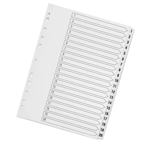 Q-Connect A4 1-20 Index Multi-Punched Reinforced Clear Tabs-CentralDepot247