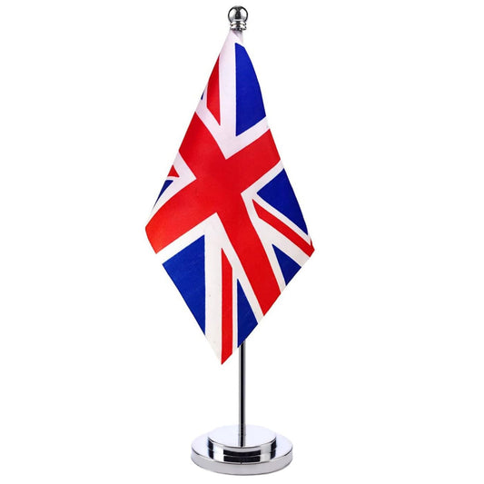 UK Table Flag with Stainless Steel Stand - Union Jack Desktop Flag-CentralDepot247