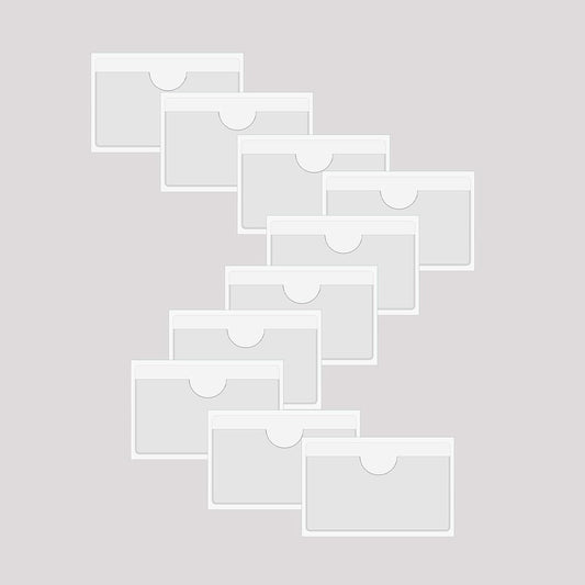 Self Adhesive Clear Business Card Pocket Holders - 10 Pieces