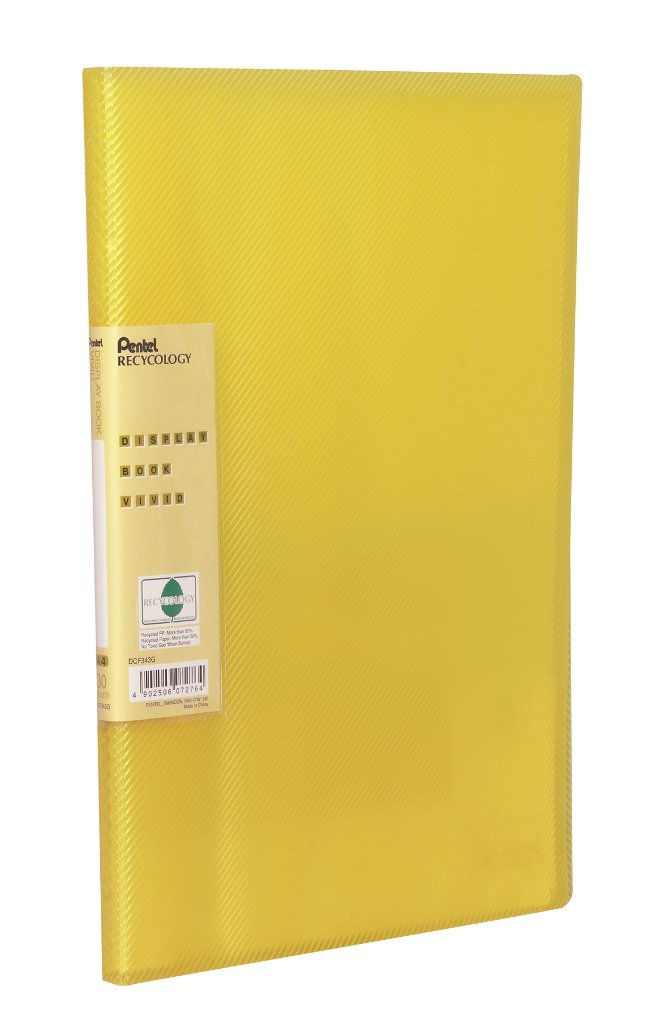 Recycology A4 Display Book - Vivid Yellow, 30 Pockets-CentralDepot247