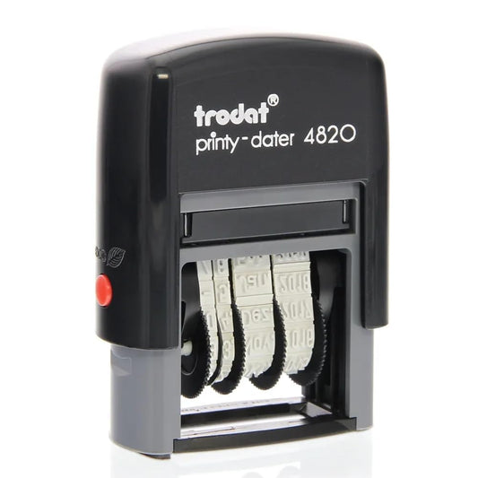 Trodat Date Stamp Printy 4820 Self-Inking, Black Imprint, 4mm Characters