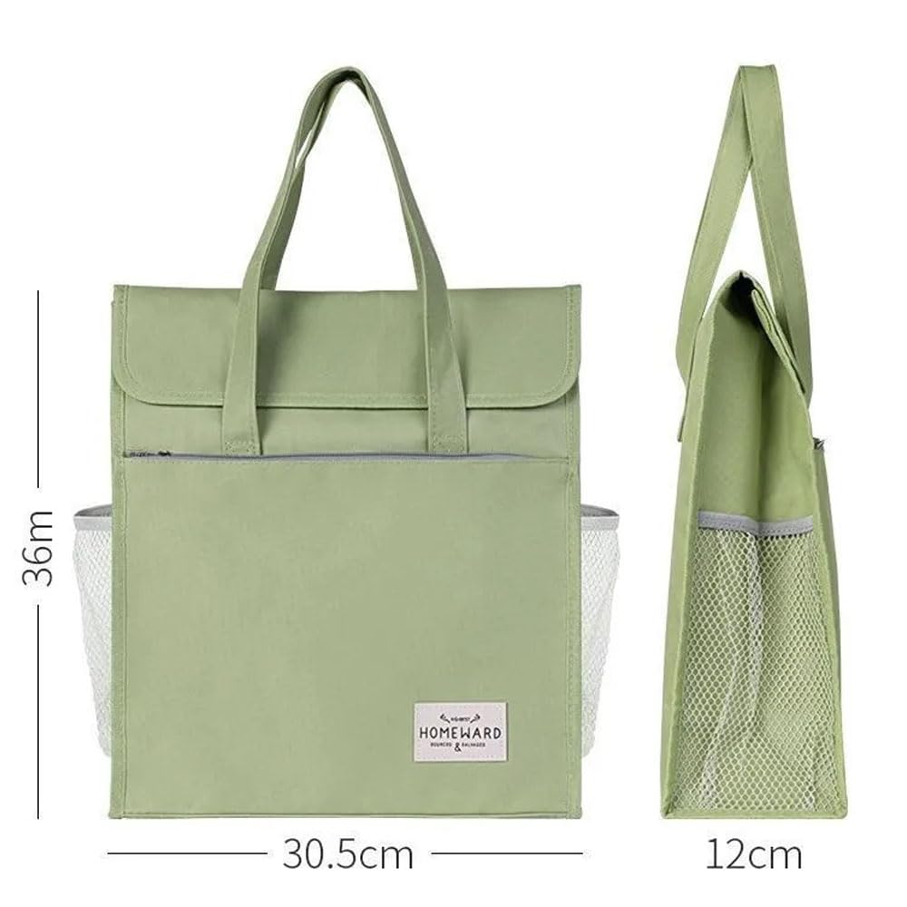 Portable A4 Document Bag - Waterproof Canvas File Tote with Zipper-CentralDepot247
