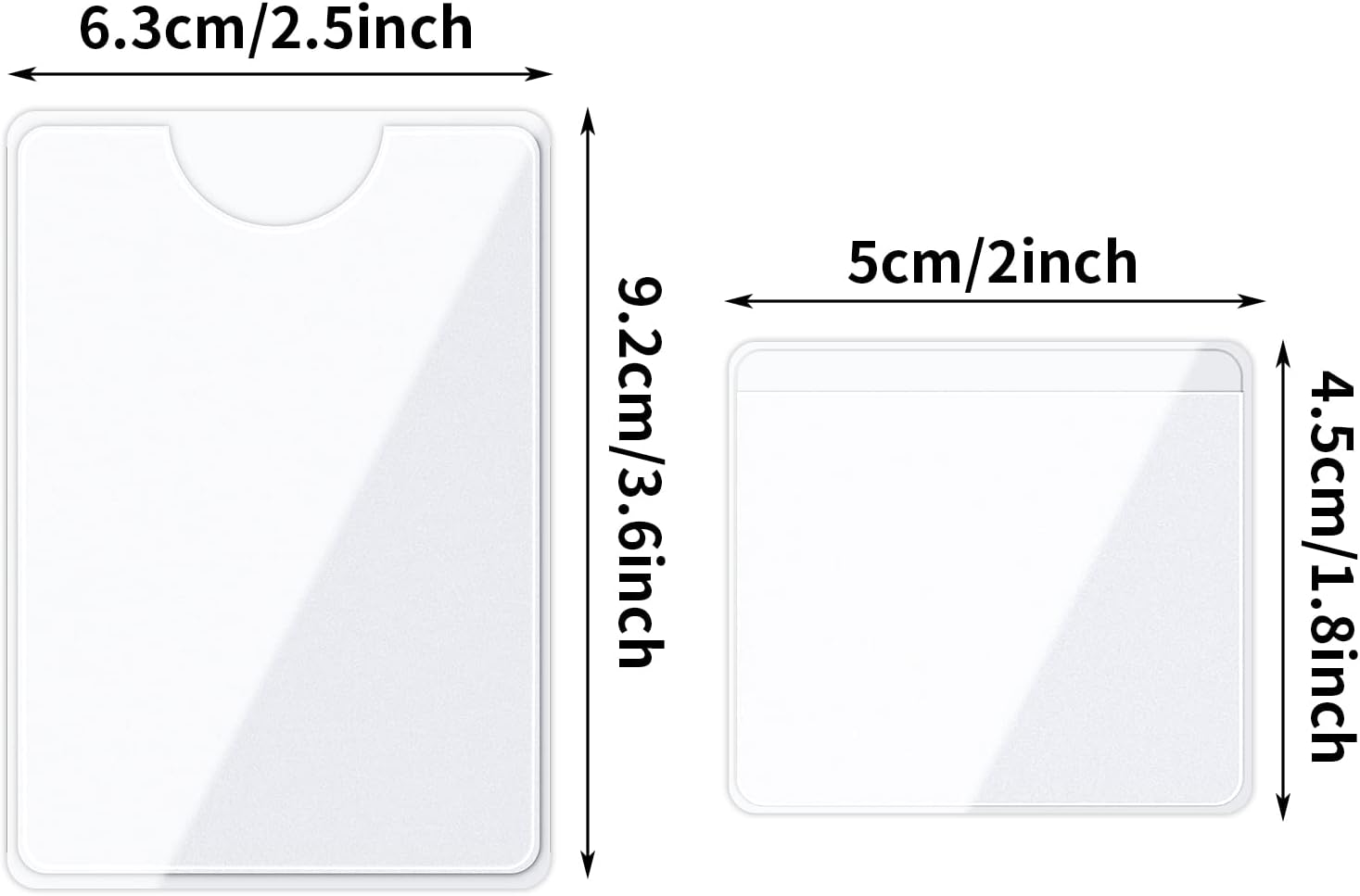 100 Pcs Self-Adhesive Index Card Holders - Clear PVC Business Card Pockets