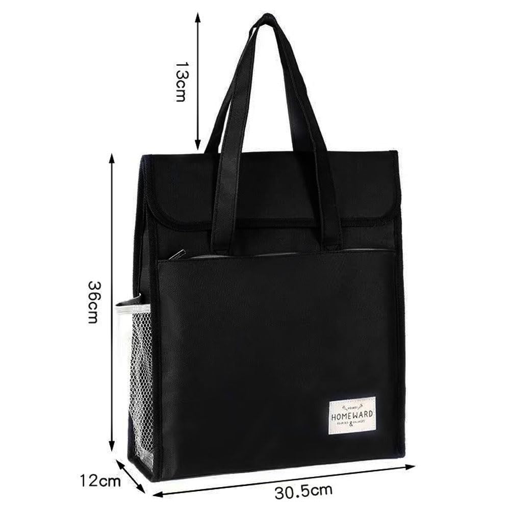 Portable A4 Document Bag - Waterproof Canvas File Tote with Zipper-CentralDepot247