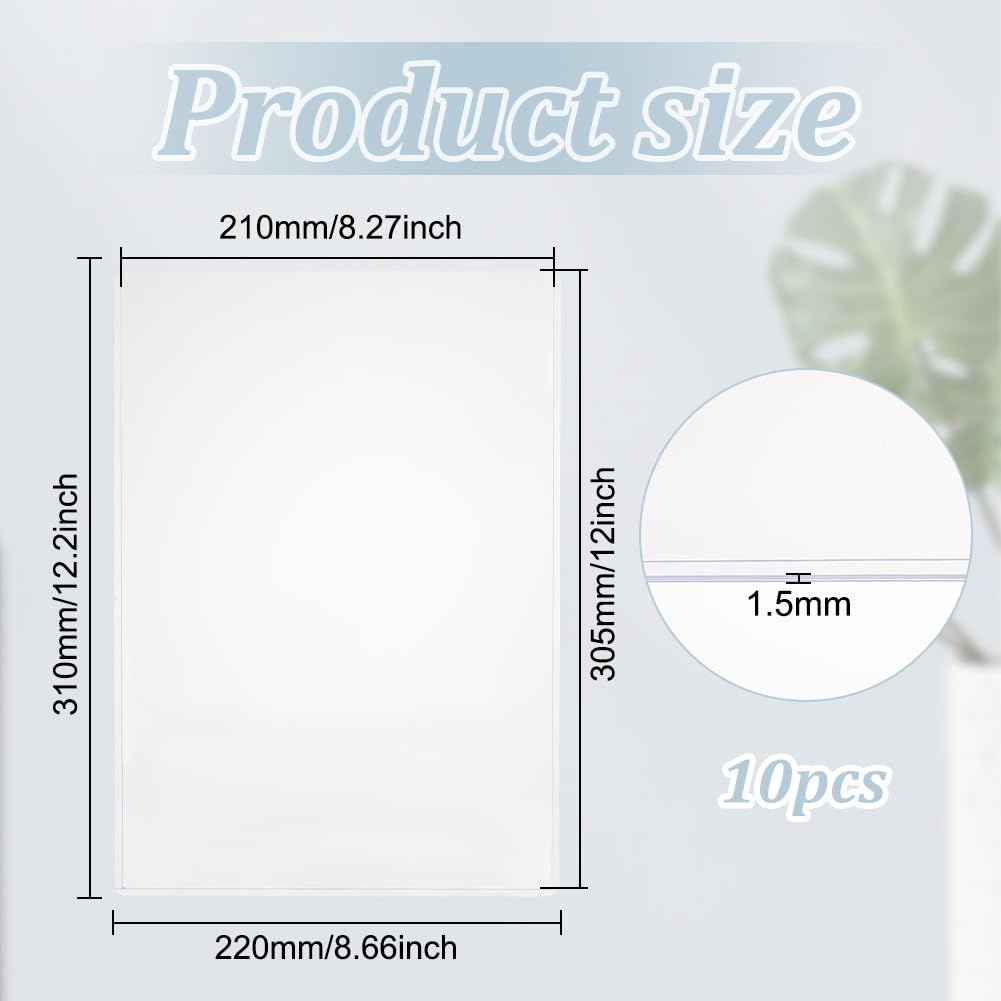 10 Pack PVC Plastic Sheet Protectors for A4 Documents-CentralDepot247