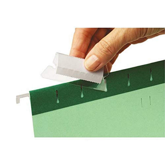 Rexel Tabs and Labels for Classic Suspension Files, Clear/White, 25 Pack