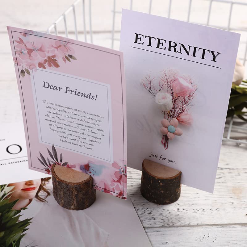 10 PCS Rustic Wooden Memo Clips Holders for Wedding and Party Decor-CentralDepot247