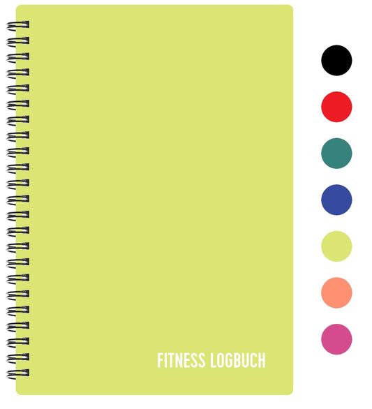 Undated A5 Fitness Log Book with Plastic Cover – Lime Green-CentralDepot247