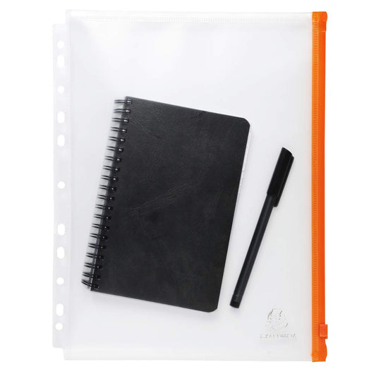 Zipped Punched Pocket for A4 Documents - Clear - Pack of 5-CentralDepot247