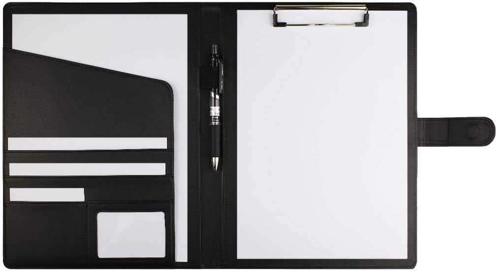 PU Leather A4 Clipboard Business Portfolio Padfolio File Folder