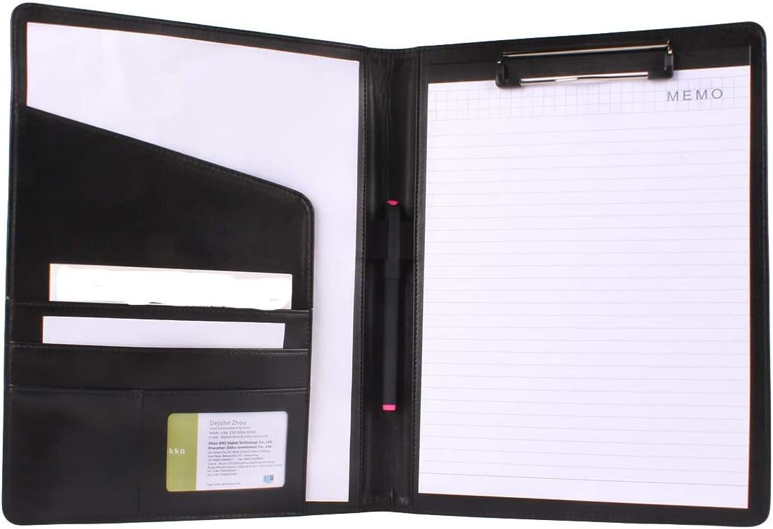 PU Leather A4 Clipboard Business Portfolio Padfolio File Folder