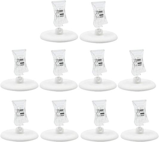 12 Pack Rotatable Plastic Display Clip Holders for Menu & Card-CentralDepot247