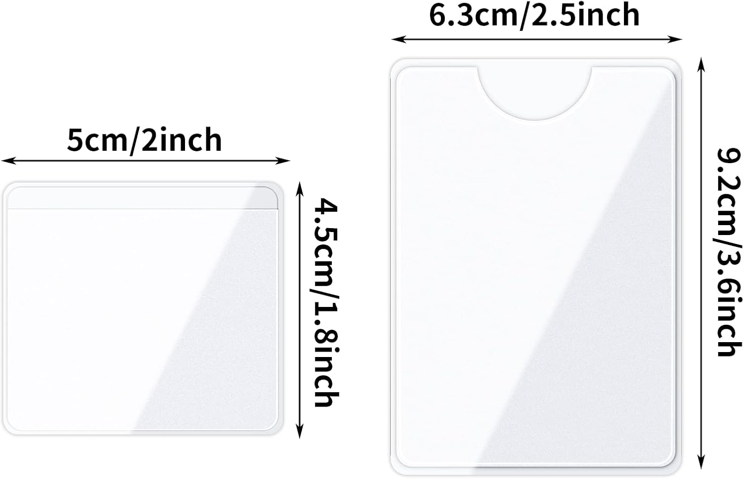 100 Pack Self-Adhesive Plastic Card Sleeves - 2 Sizes for Organizing