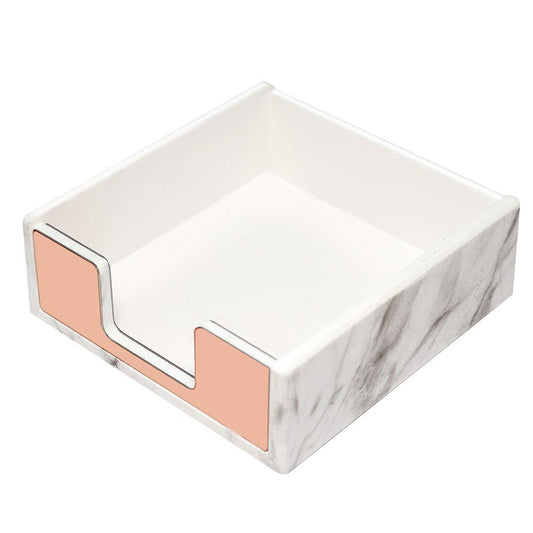 Rose Gold & Marble Memo Pad Holder - Stylish Desk Organizer-CentralDepot247