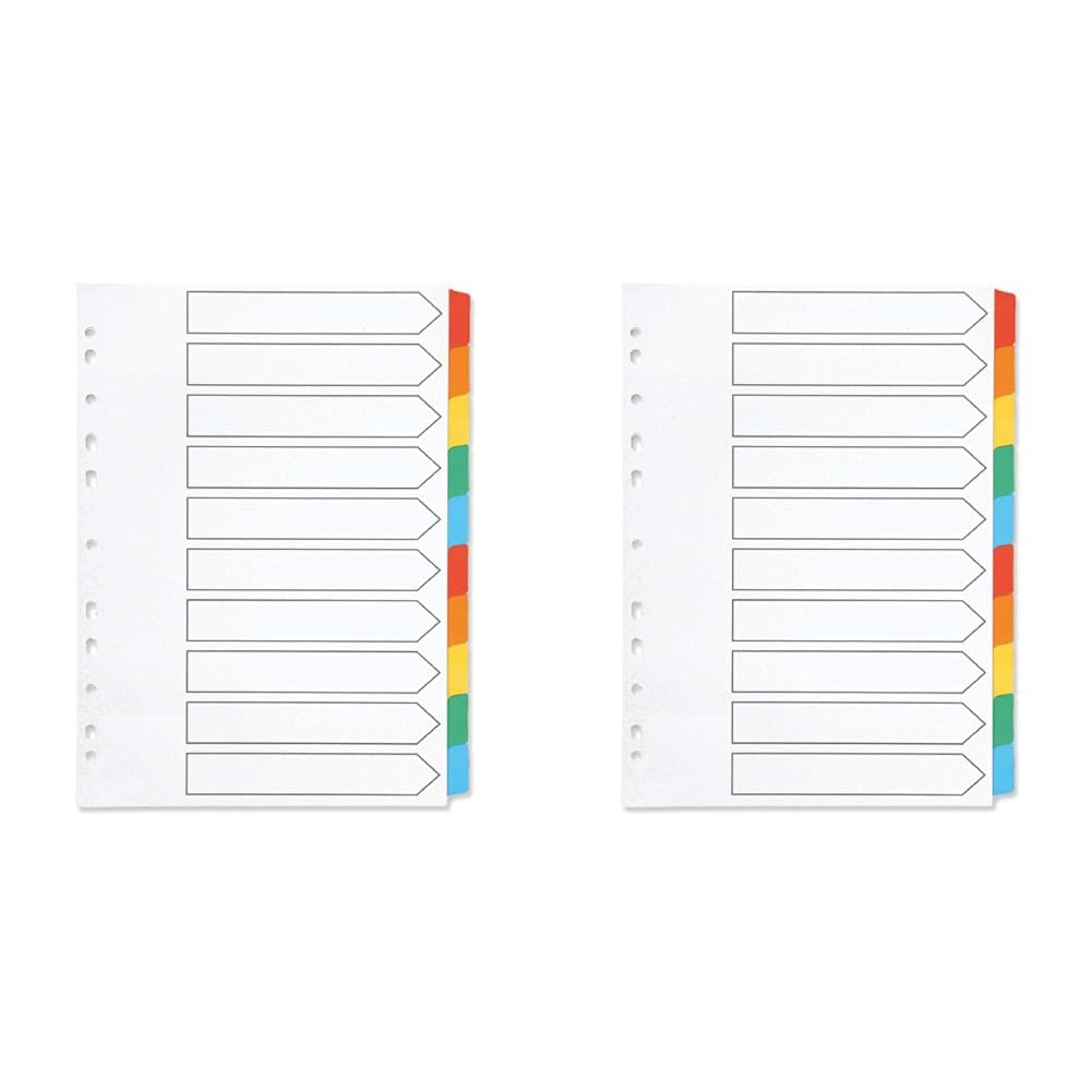 Q-Connect 10-Part A4 Index Divider with Reinforced Multi-Colour Tabs-CentralDepot247