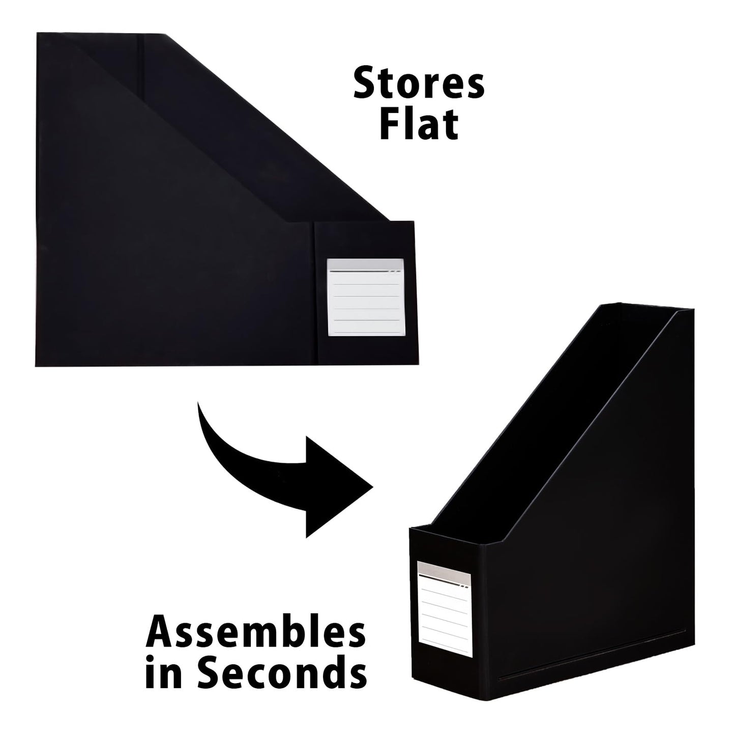 Red Magazine Holder, Cardboard File Organizer (Pack of 3)