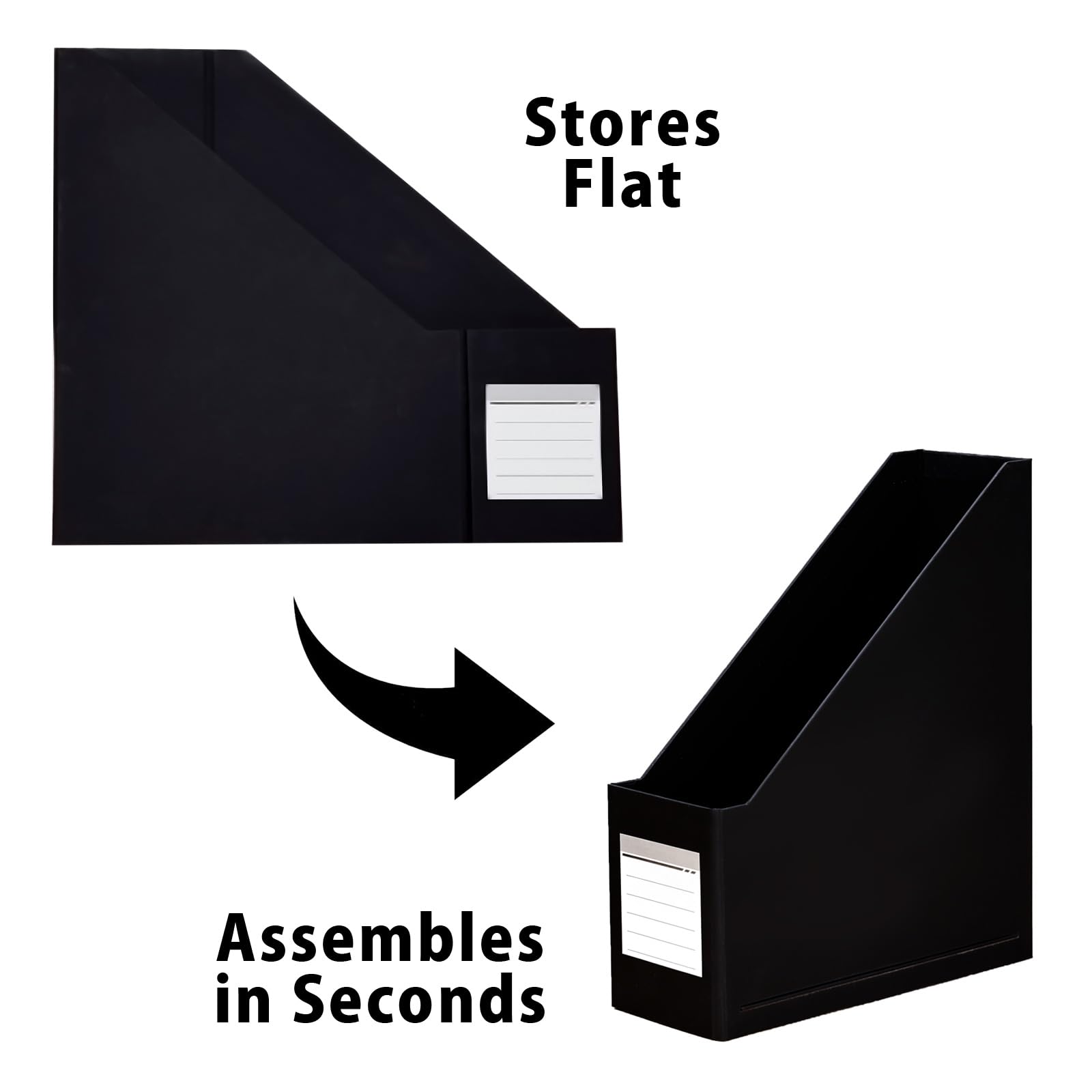 Red Magazine Holder, Cardboard File Organizer (Pack of 3)