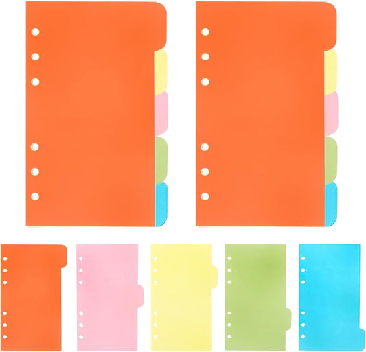10Pcs A5 Binder Dividers - Colorful Index Tabs for Document Organization-CentralDepot247