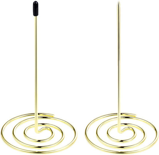 Stainless Steel Check Spindle Fork - Invoice Note Holder (2 Pcs Gold)-CentralDepot247