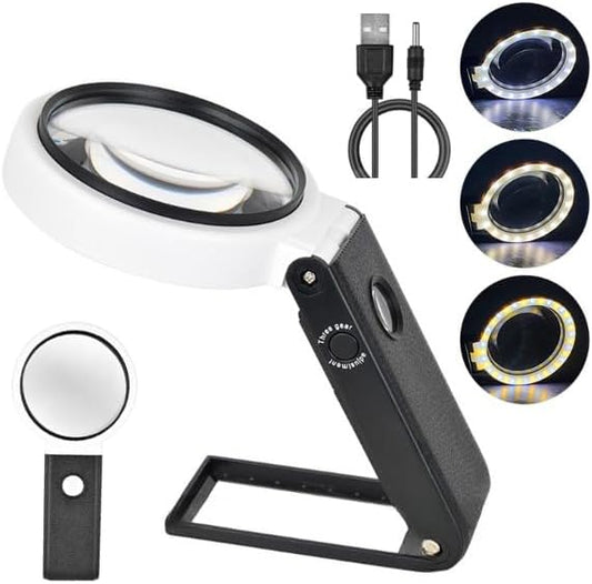 10X 25X Magnifying Glass with Light and Stand for Close Work-CentralDepot247