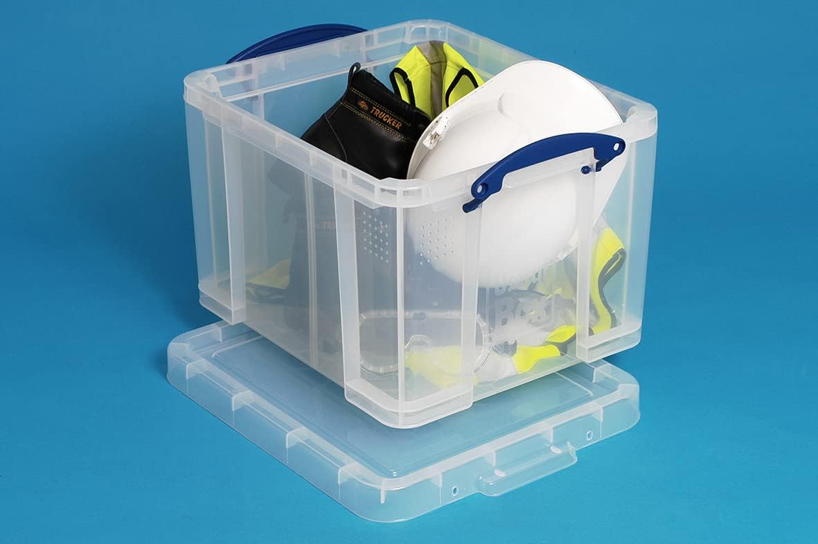 Really Useful Box 35 Litre Clear Plastic Storage with 10 A4 Suspension Files