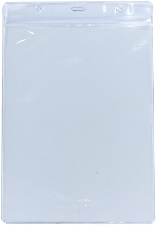 10x A5 Jumbo Vertical Clear ID Badge Holders - 25cm x 17cm