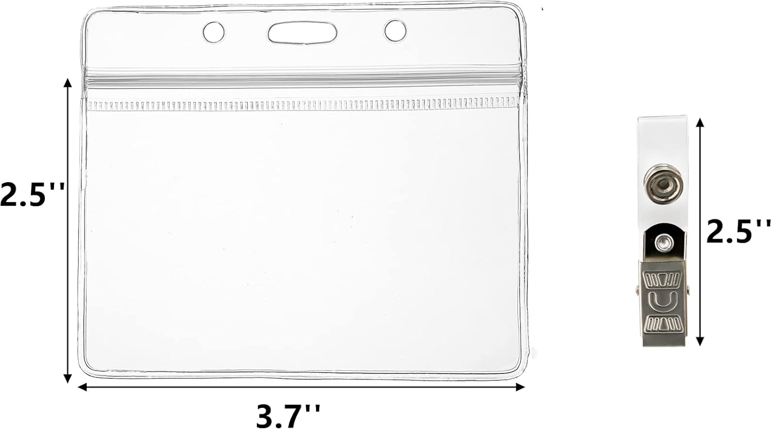100 Pieces Clear Name Tag Holders with Clips - Waterproof Badge Holder