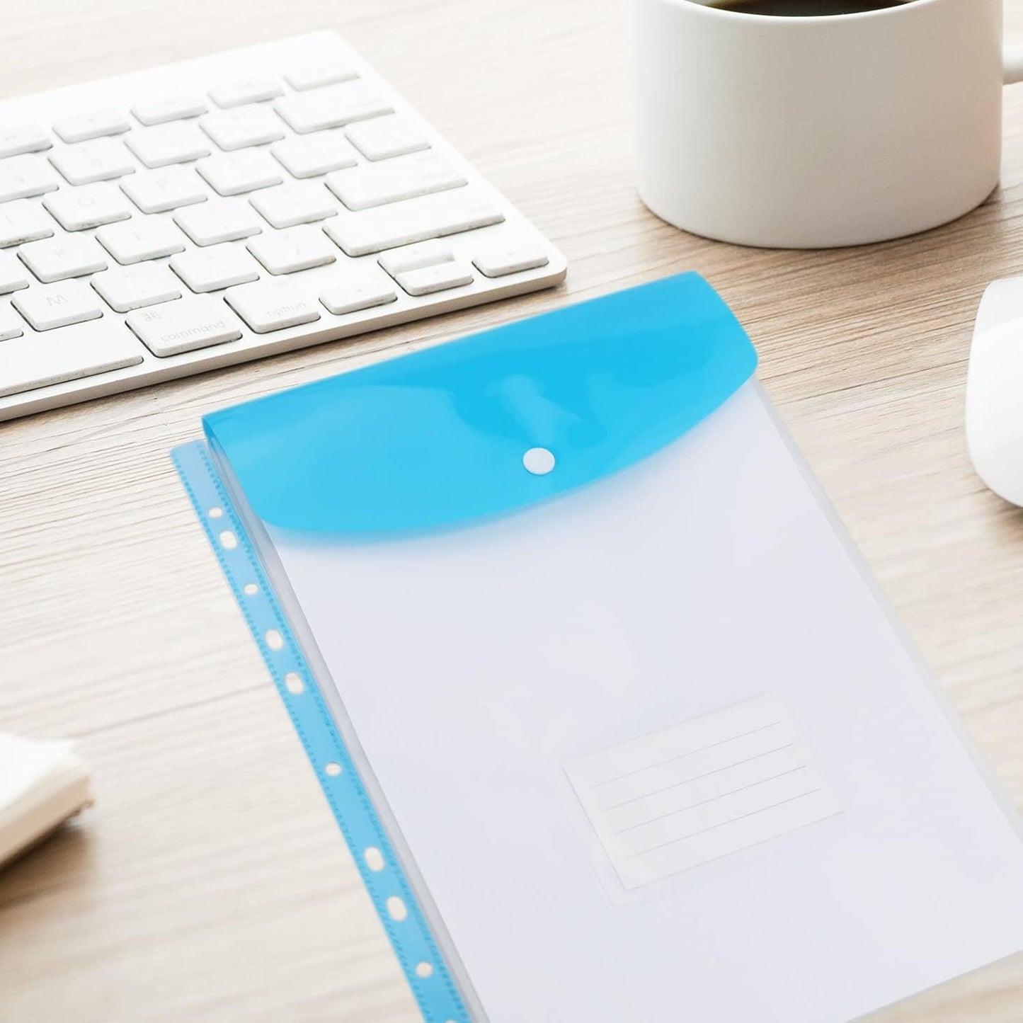 Plastic Wallets A4 Punched Pockets – 12 PCS Expandable Document Folders