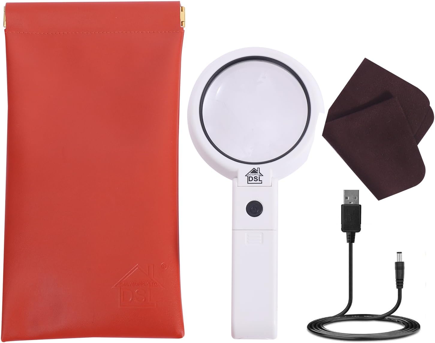 Portable Illuminated Magnifying Glass 5X 11X with LED Light-CentralDepot247