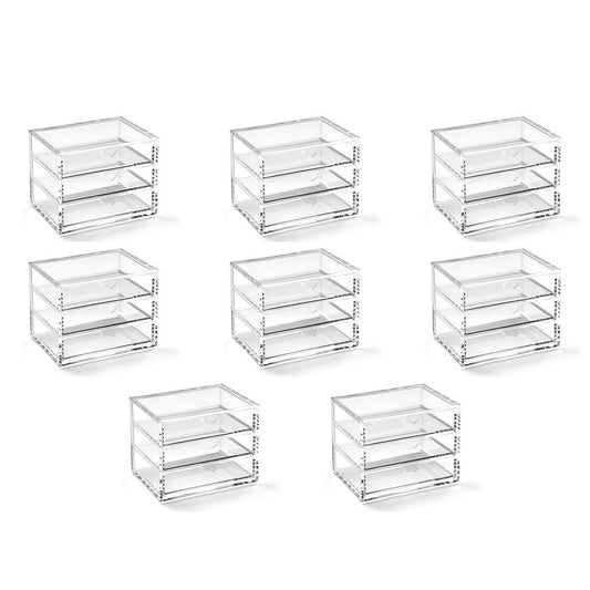 Very Small Clear Acrylic 3 Drawer Chest for Jewelry & Stationery-CentralDepot247