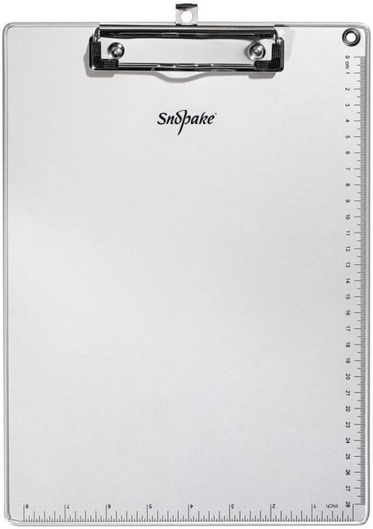 Snopake A4 Metallic Clipboard with Heavy Duty Clip and Measurement Guide