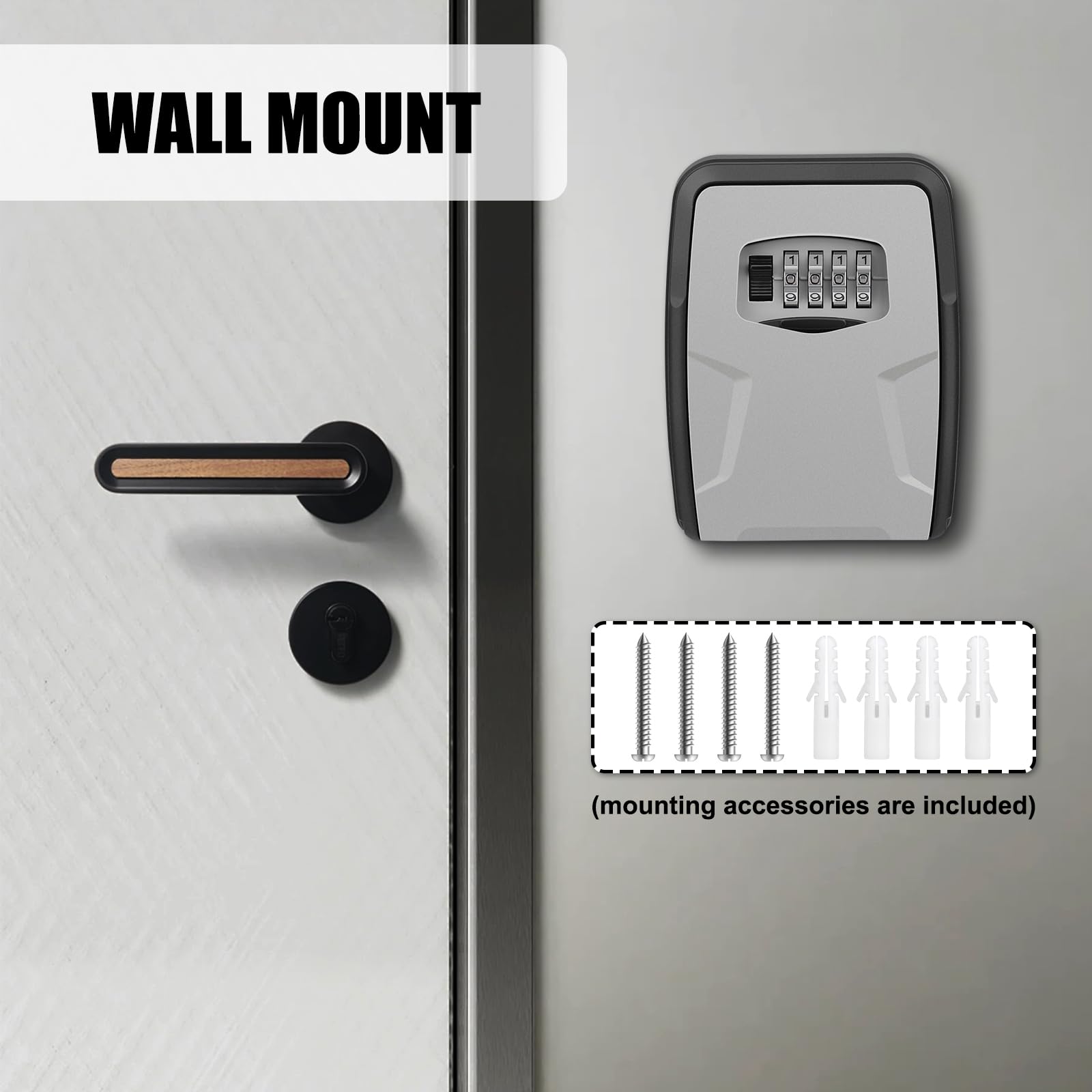 Extra Large Wall Mounted Key Lock Box for 10 Keys and Cards