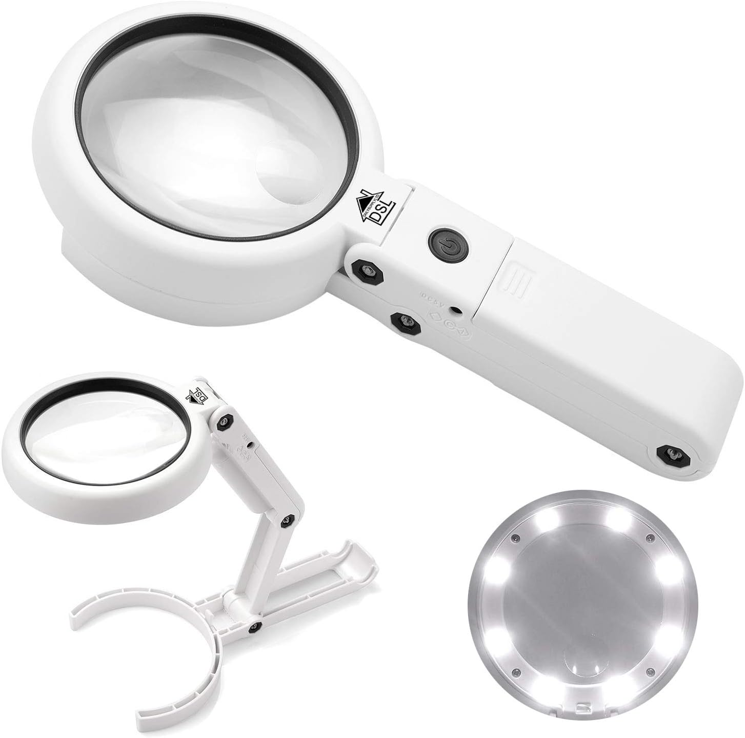 Portable Illuminated Magnifying Glass 5X 11X with LED Light-CentralDepot247