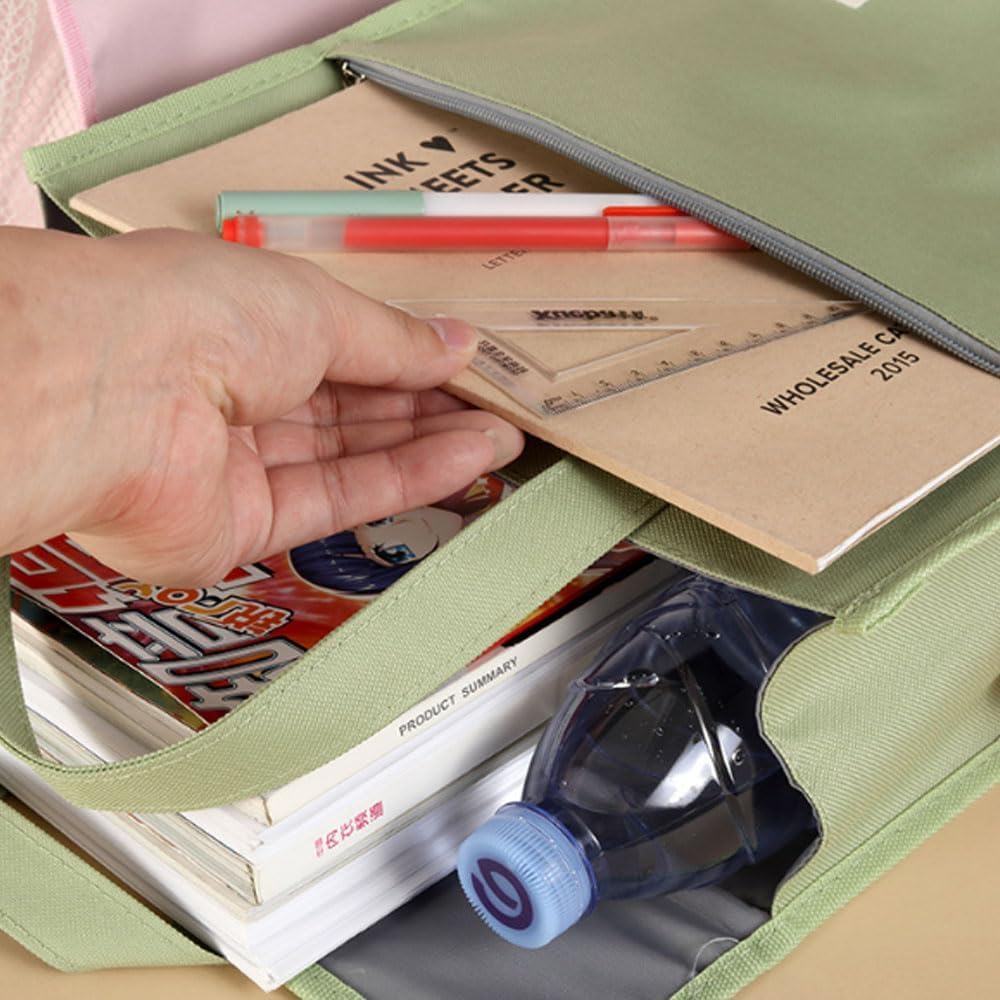 Portable A4 Document Bag - Waterproof Canvas File Tote with Zipper-CentralDepot247