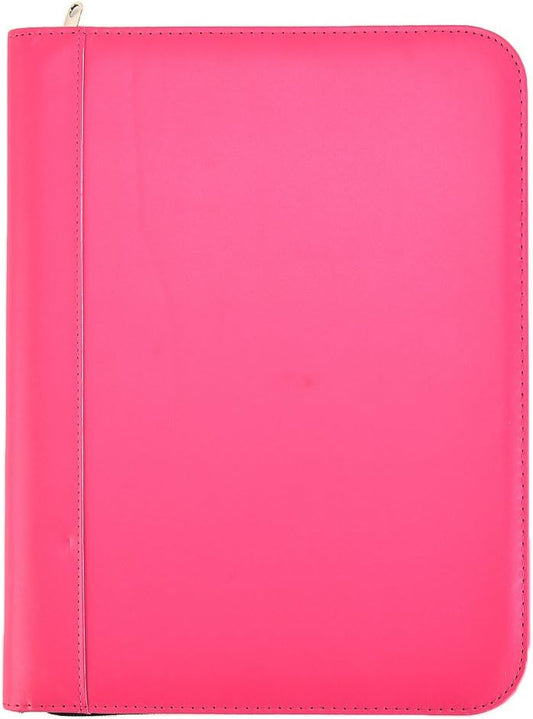 Pink Deluxe A4 Zipped Conference Folder with Calculator & Pad-CentralDepot247