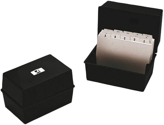 Q-Connect Card Index Box 152 x 102mm Black KF10010