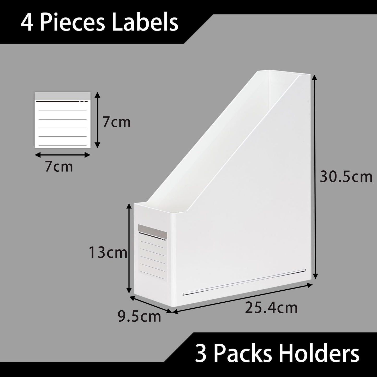 Red Magazine Holder, Cardboard File Organizer (Pack of 3)