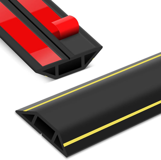 Self-Adhesive Floor Cable Cover Protector - 2M PVC Wire Hider-CentralDepot247