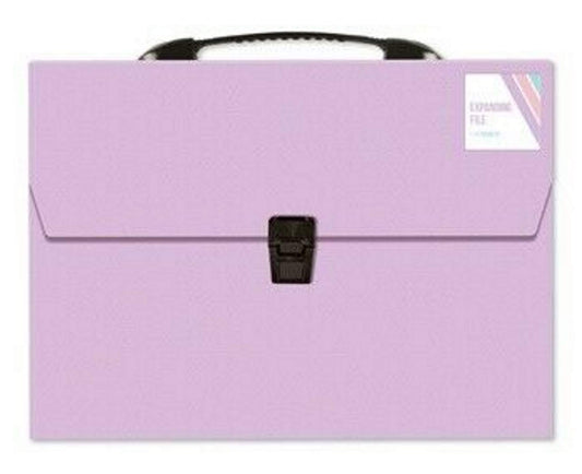 Pastel Colour A4 13 Pocket Expanding File Organiser - Lilac Purple